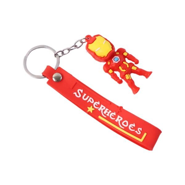 Ironmankeychain-04.jpg Cute Cartoon Silicone 3D Key Chain with Metal Hook & Strap (Pack of 1)