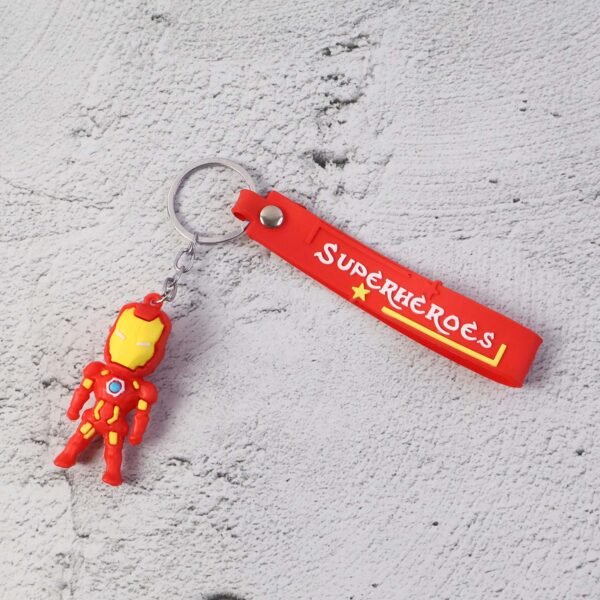 Ironmankeychain-WOSKU-01.jpg Cute Cartoon Silicone 3D Key Chain with Metal Hook & Strap (Pack of 1)