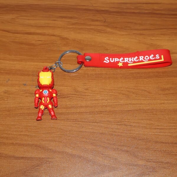 Ironmankeychain-live.jpg Cute Cartoon Silicone 3D Key Chain with Metal Hook & Strap (Pack of 1)