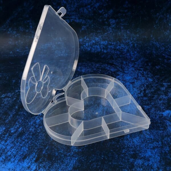 Heart-Shaped Plastic Bead Storage Organizer Box (1 Pc)