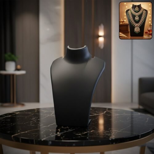 Premium Black Necklace Display Stand Mannequin Bust (1 Pc / 15x11 Cm)