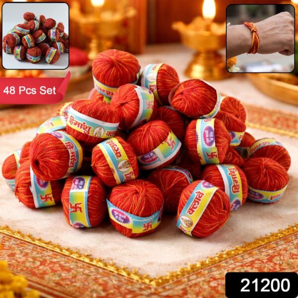 Traditional Pooja Kalawa Moli Sacred Cotton Thread Set (48 Pcs Set)