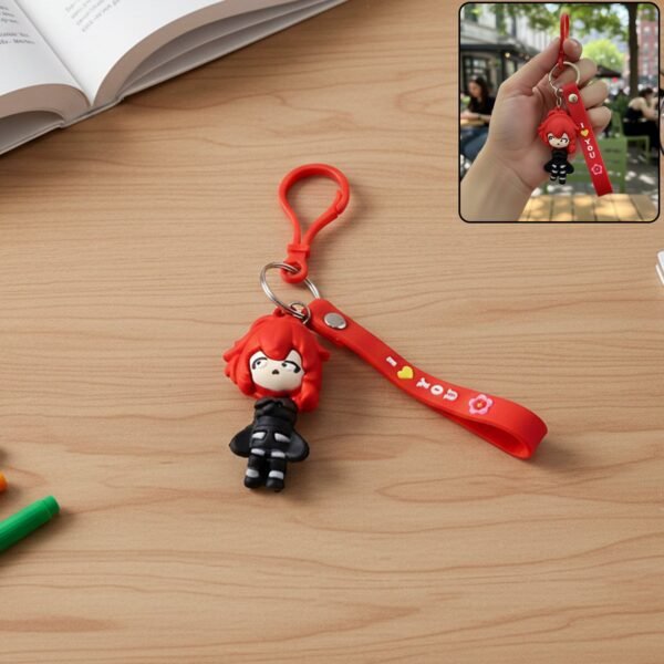 Keychain-01_6761dc76-b9dd-4c4c-8205-96f0f82eba12.jpg Cute Red Hair Cartoon Girl Silicone Keychain (1 Pc)