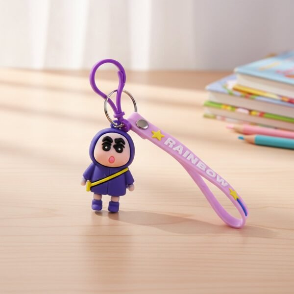 Cute Cartoon Character Silicone Keychain (1 Pc)