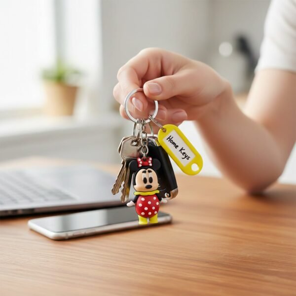 Cartoon Character Keychain with Name Tag (Mix Design, 1 Pc)