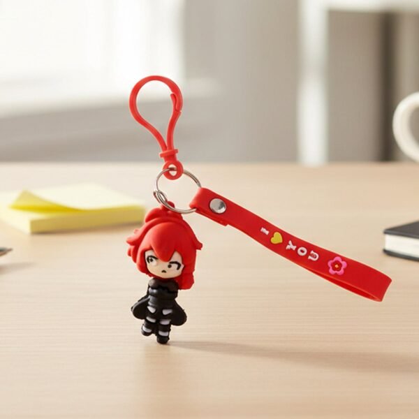 Keychain-03_6b027ec7-b046-49fc-a146-0e4f892803c9.jpg Cute Red Hair Cartoon Girl Silicone Keychain (1 Pc)