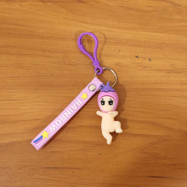Cute Baby Doll Cartoon Silicone Keychain (1 Pc)