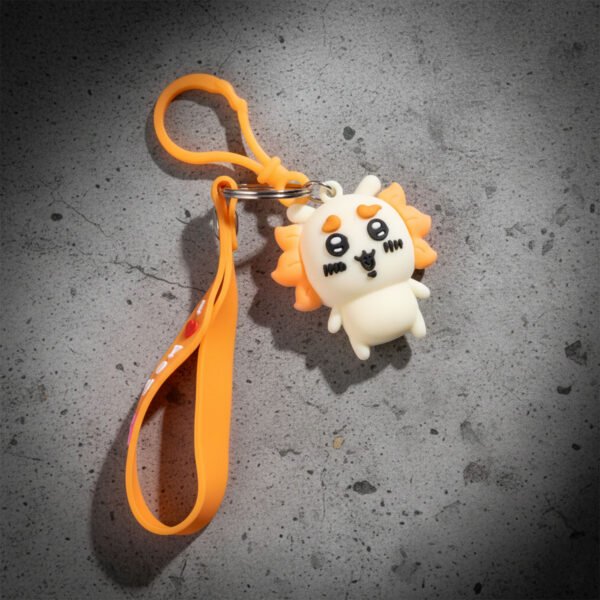 Cute Cartoon Lion Silicone Keychain (1 Pc)