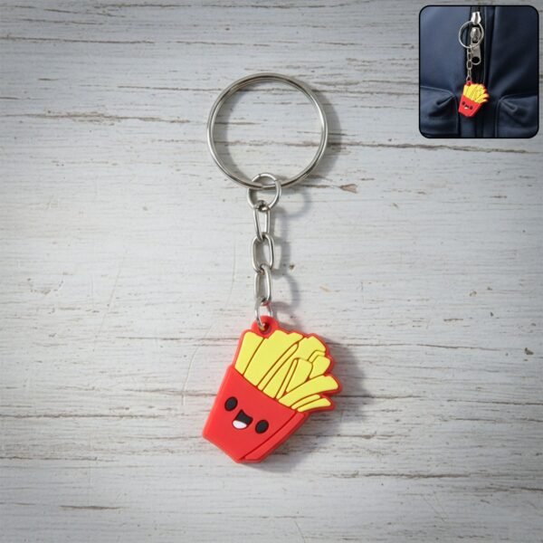 Keychain03-WOSKU-01.jpg Cute Smiley French Fries Shape Cartoon Keychain (1 Pc)