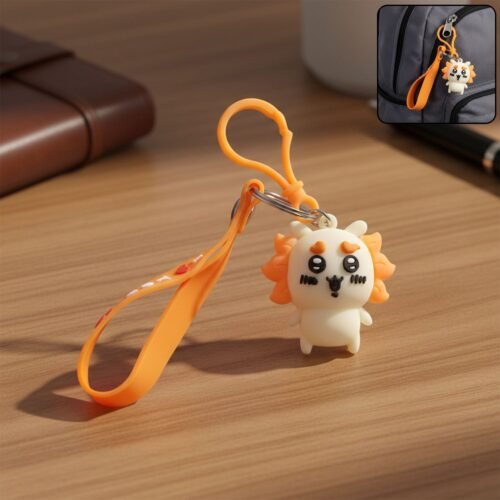 Keychain03-WOSKU-01_2e273770-a14f-4058-b99f-165a005c1d7c.jpg Cute Cartoon Lion Silicone Keychain (1 Pc)