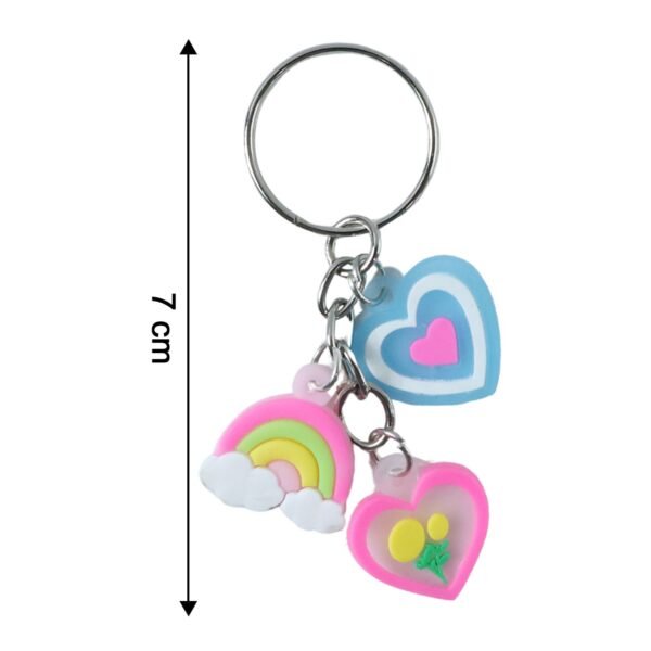 Cute Heart & Rainbow Charm Keychain (1 Pc)