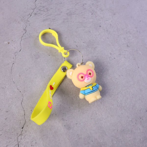 Cute Cartoon Bear Silicone Keychain (1 Pc)