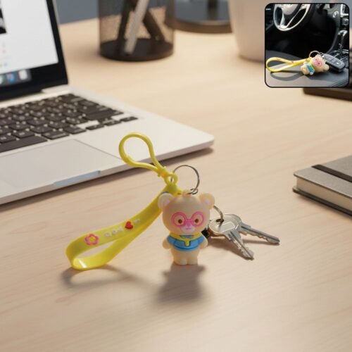 Keychain04-WOKSU-01.jpg Cute Cartoon Bear Silicone Keychain (1 Pc)