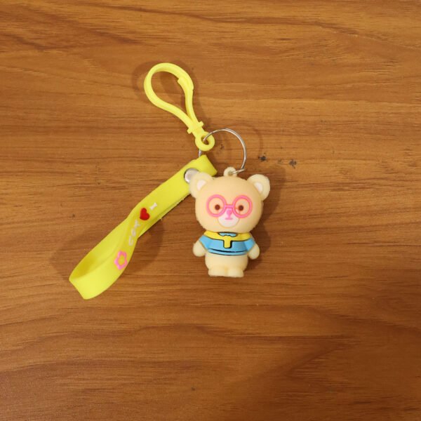 Cute Cartoon Bear Silicone Keychain (1 Pc)