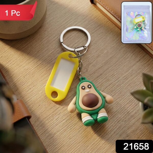 Cute Avocado Cartoon Character Keychain (1 Pc)