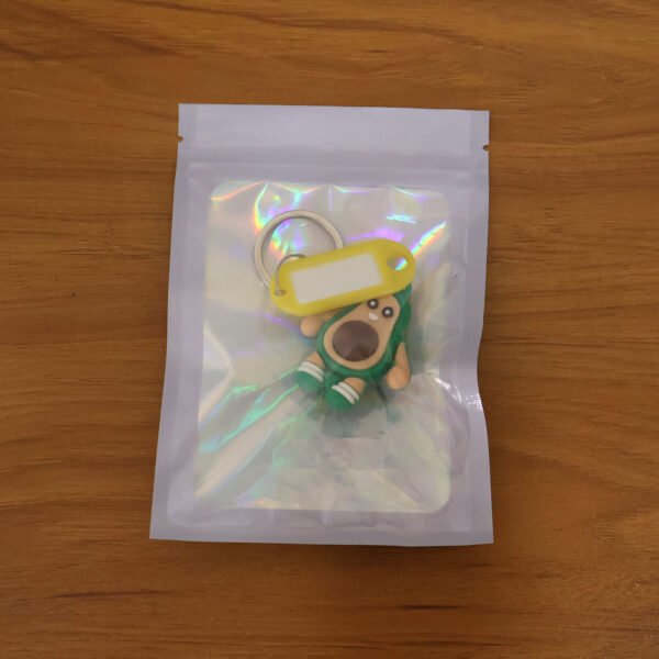Cute Avocado Cartoon Character Keychain (1 Pc)