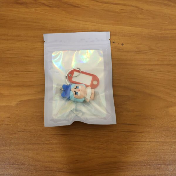 Cute Cartoon Baby Character Keychain with Label Tag Holder (1 Pc)