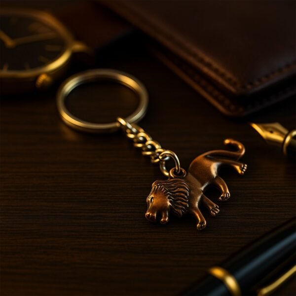 Keychain2-02_9b5c1c0c-f31d-4c18-b9db-207cf9f9b4f1.jpg Elegant Walking Lion Metal Keychain (1 Pc)