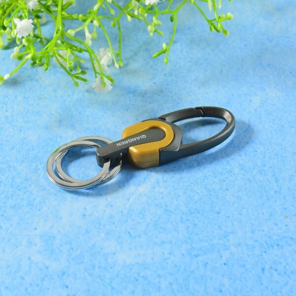 Premium Metal Keychain Carabiner Clip Hook with Dual Key Rings (1 Pc)