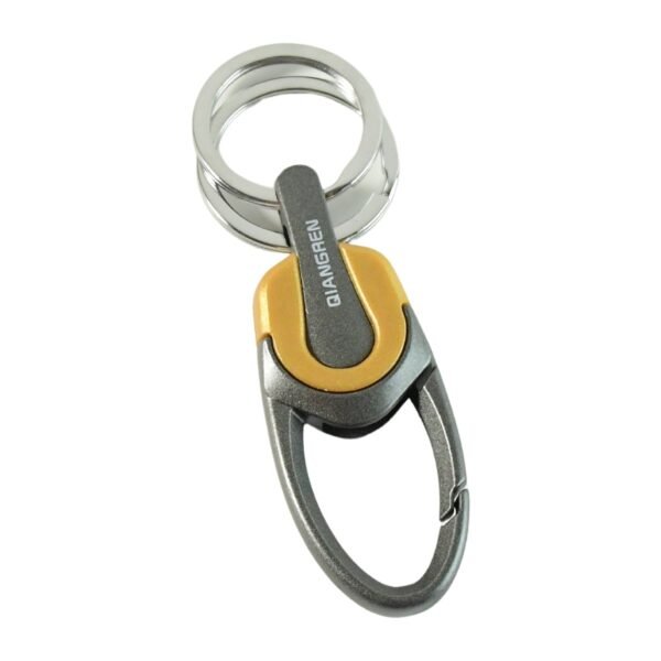 Premium Metal Keychain Carabiner Clip Hook with Dual Key Rings (1 Pc)