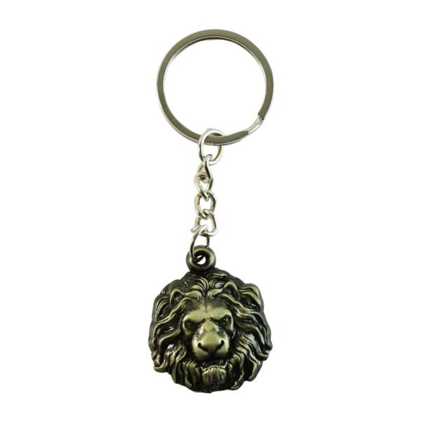 Premium Lion Head Metal Keychain (1 Pc)