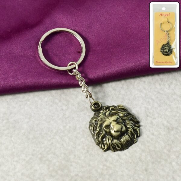 Premium Lion Head Metal Keychain (1 Pc)