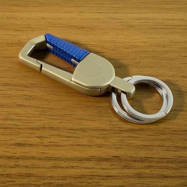 Premium Metal Keychain Carabiner Clip Hook with Dual Key Rings (1 Pc)