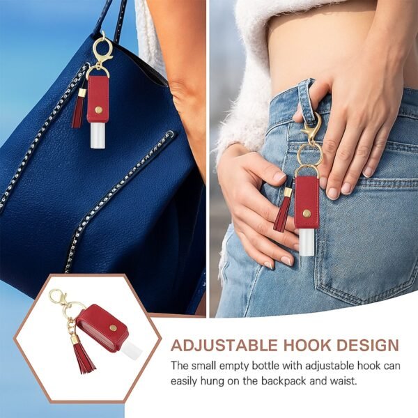 Portable Hand Sanitizer Holder Keychain with Tassel (1 Pc)