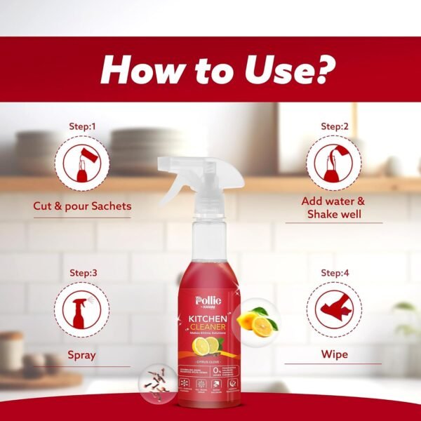 Kitchen-Cleaner-02.jpg Pollic kadam Concentrated Kitchen Surface Cleaner Refill Kit with Spray Bottle