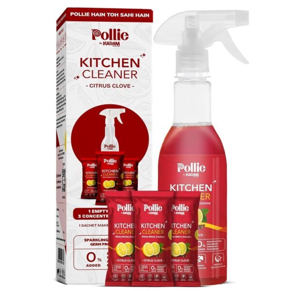 Kitchen-Cleaner-07.jpg Pollic kadam Concentrated Kitchen Surface Cleaner Refill Kit with Spray Bottle