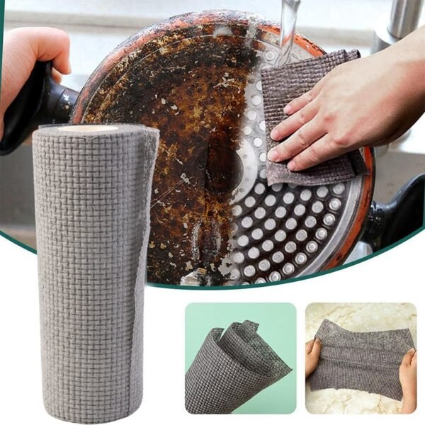 Kitchen-Scrub-Cloth-04.jpg Disposable Kitchen Cleaning Cloth Roll – 25 Sheets (23x19 cm)