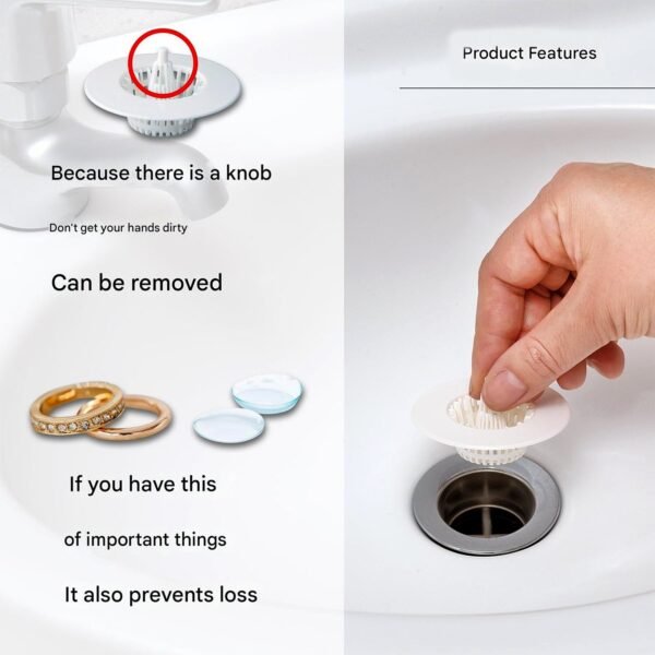 5 Pcs Multipurpose Sink Drain Hair Catcher & Strainer Filter (30~45 mm)