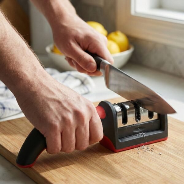 KnifeSharpener-03.jpg 3 Stage Knife Sharpener Tool with Ergonomic Handle (1 Pc)