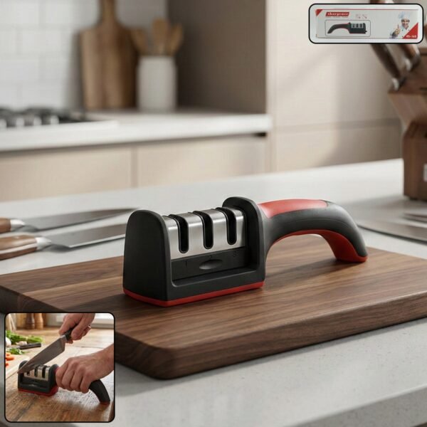 KnifeSharpener-WOSKU-01.jpg 3 Stage Knife Sharpener Tool with Ergonomic Handle (1 Pc)