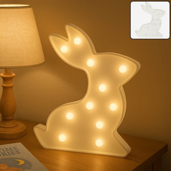 Rabbit Shaped LED Decorative Night Light (1 Pc)
