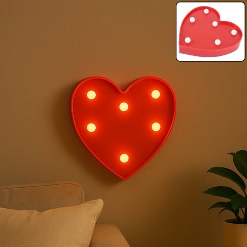 LED-Night-Light-01_80bbe5b1-368d-4a6f-b1be-6d26abd9af01.jpg Heart Shape LED Decorative Night Light (1 Pc)