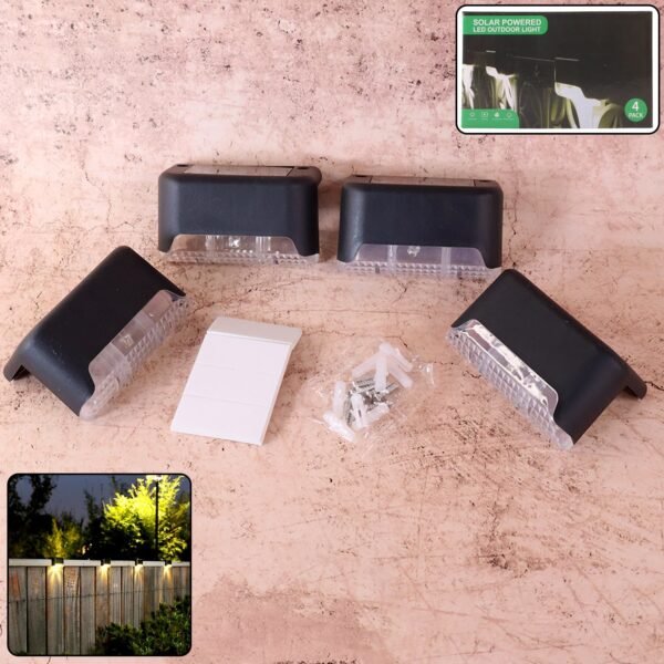 4-Piece Solar Waterproof Garden, Stair & Railing Lights