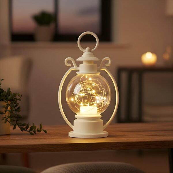 LED Decorative Storm Lantern Light (Battery Operated, Warm White Light)