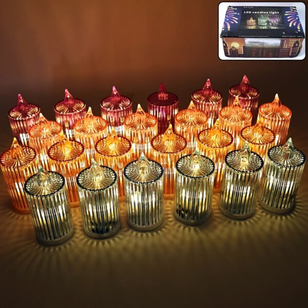 Decorative Flameless Electronic LED Candle Light Set (24 Pc)