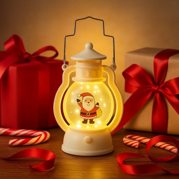 LED-lantern-03.jpg Mini LED Decorative Lantern with Santa Figurine & Handle (1 Pc)