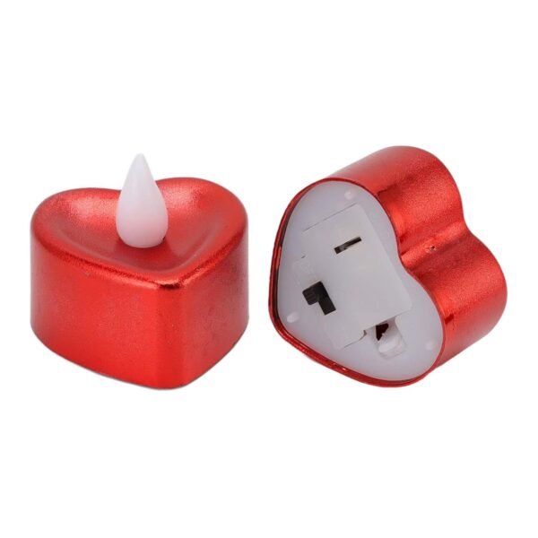 Heart Shaped LED Tea Light Candles (Mix Color / 12 Pc)