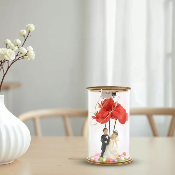 LEDCoupleShowpiece-03.jpg Wedding Couple with LED Rose Lamp (1 Pc)