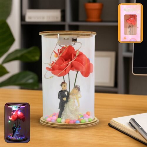 LEDCoupleShowpiece-WOSKU-01.jpg Wedding Couple with LED Rose Lamp (1 Pc)