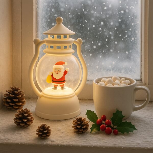 LEDLantern-06.jpg Mini LED Decorative Lantern with Santa Figurine (1 Pc)