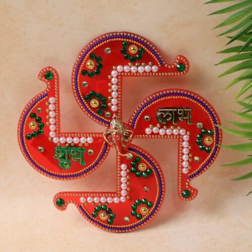 Labh-Subh-01_d5e8a474-71c5-4f19-856d-9fe725043bdc.jpg Acrylic Swastik Shubh Labh Wall Hanging (1 Pc)