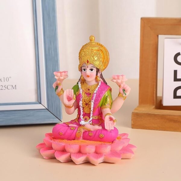 Lakshmi-idol-01_8bbc74f4-93b5-43c2-a97b-0eb9d568cc9a.jpg Beautiful Decorative Lakshmi Mata Idol Sitting on Lotus (1 Pc)