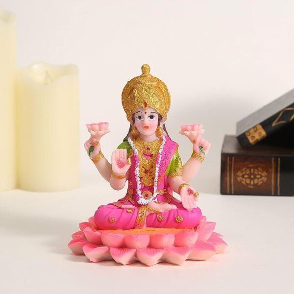 Lakshmi-idol-02_6245b113-be6e-4420-9cec-240695f92351.jpg Beautiful Decorative Lakshmi Mata Idol Sitting on Lotus (1 Pc)
