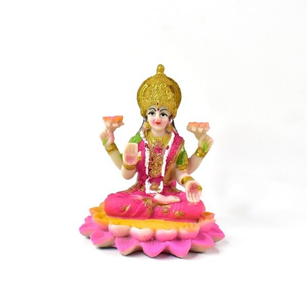 Lakshmi-idol-06_9efb2d83-9b6f-4b9c-b1dd-4de0a4c43520.jpg Beautiful Decorative Lakshmi Mata Idol Sitting on Lotus (1 Pc)