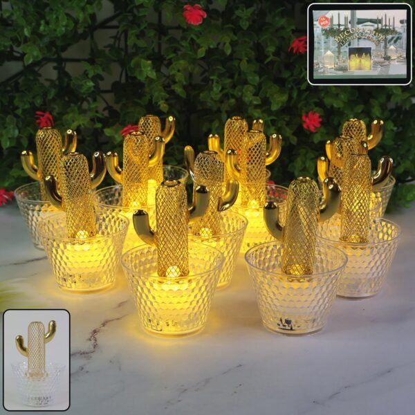 Lanterns-WOSKU-01.jpg Decorative Cactus Shape LED Tealight Candles (12 Pc)