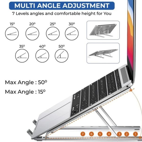 Foldable Adjustable Laptop Stand for Desk and Table Use
